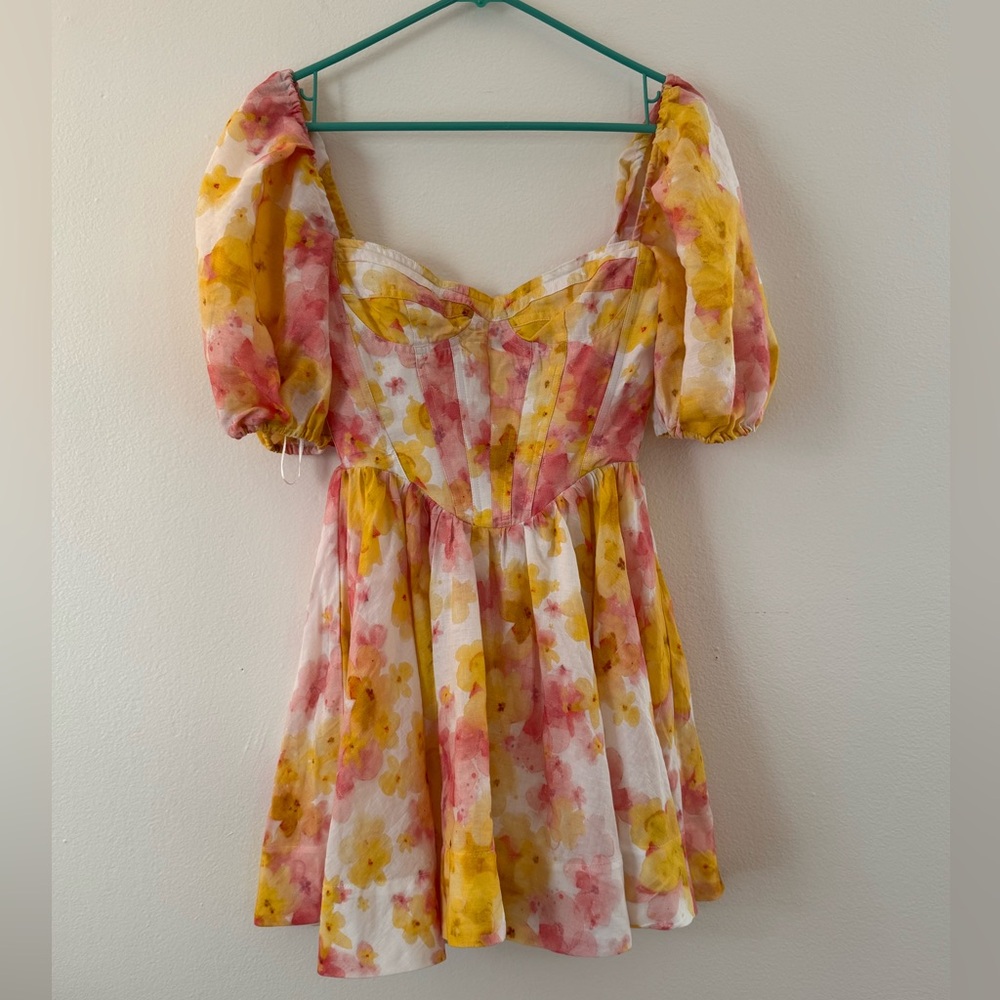 NWT Bardot Kiah Corset Mini Dress in Orange Floral XS size 2 - Picture 6 of 15